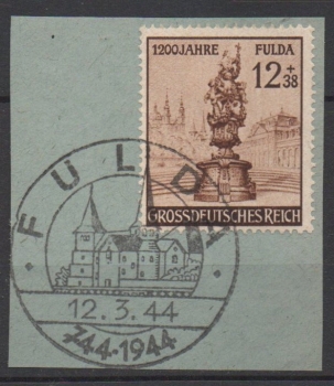 Michel Nr. 886, 1200 Jahre Fulda auf Briefstück mit Sonderstempel.